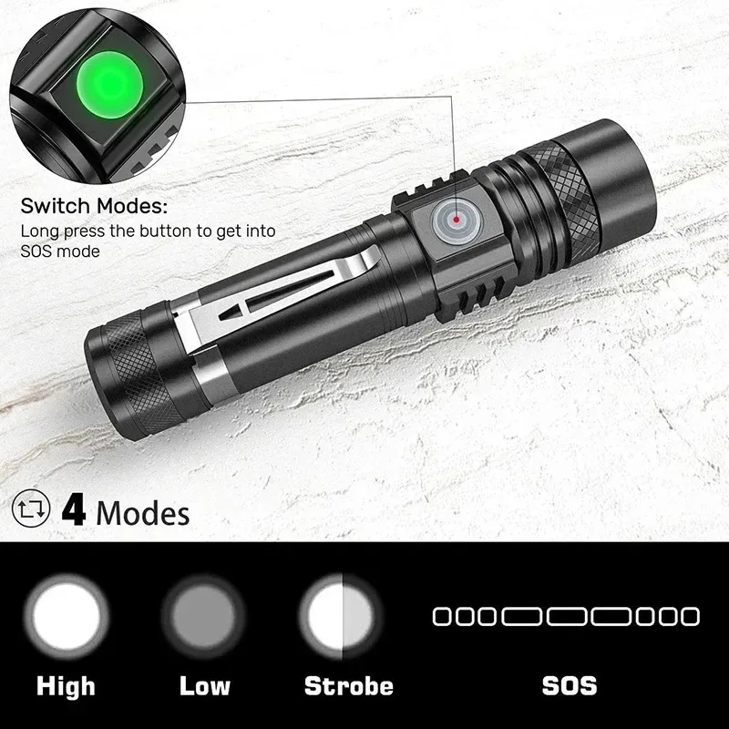 ไฟฉาย LED T6 แบบชาร์จไฟได้, ไฟ - Outdoor Camping Decor บทวิจารณ์และราคา