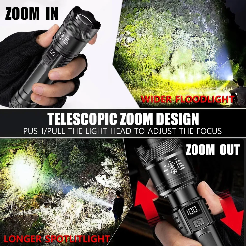 ไฟฉาย LED แบบชาร์จไฟได้ ไฟฉายซ - Outdoor Camping Decor บทวิจารณ์และราคา
