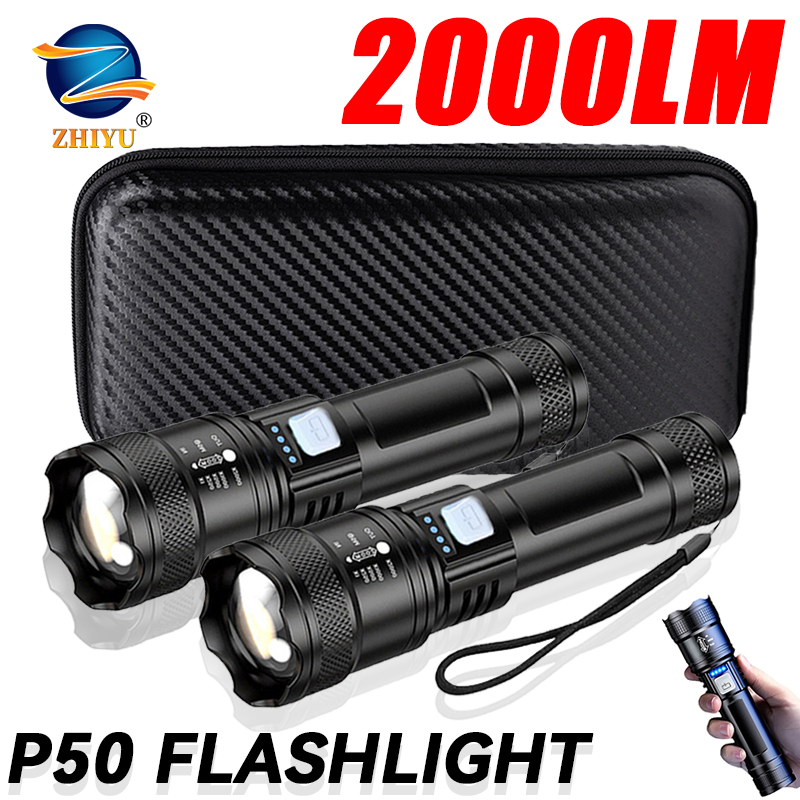 ไฟฉาย LED ยุทธวิธี 2000LM ชาร์ - Outdoor Camping Decor บทวิจารณ์และราคา