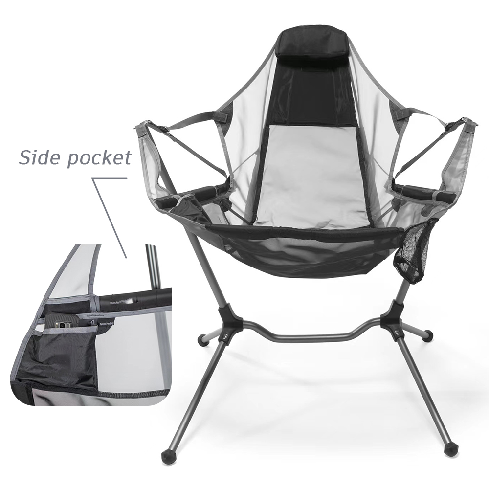 เก้าอี้ชายหาดพับได้แบบพกพา ทำจ - Outdoor Camping Rocking Chair บทวิจารณ์และราคา