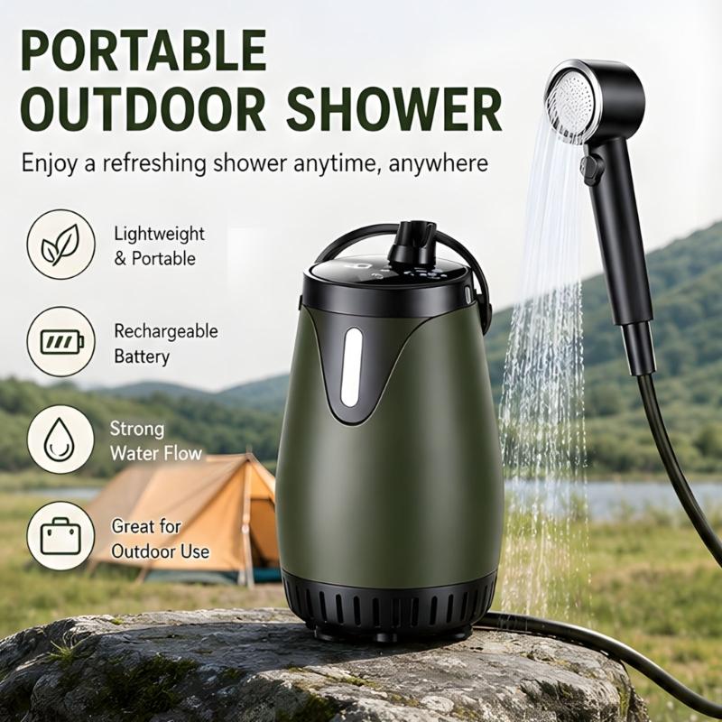 ชุดฝักบัวกลางแจ้งน้ำหนักเบาพร้ - Travel Outdoor Camping Youtube บทวิจารณ์และราคา