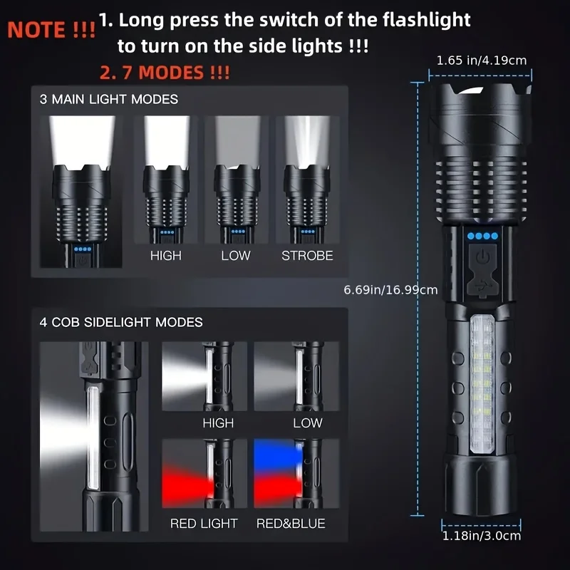 ไฟฉาย LED กำลังสูง พร้อมหน้าจอ - Outdoor Camping Decor บทวิจารณ์และราคา