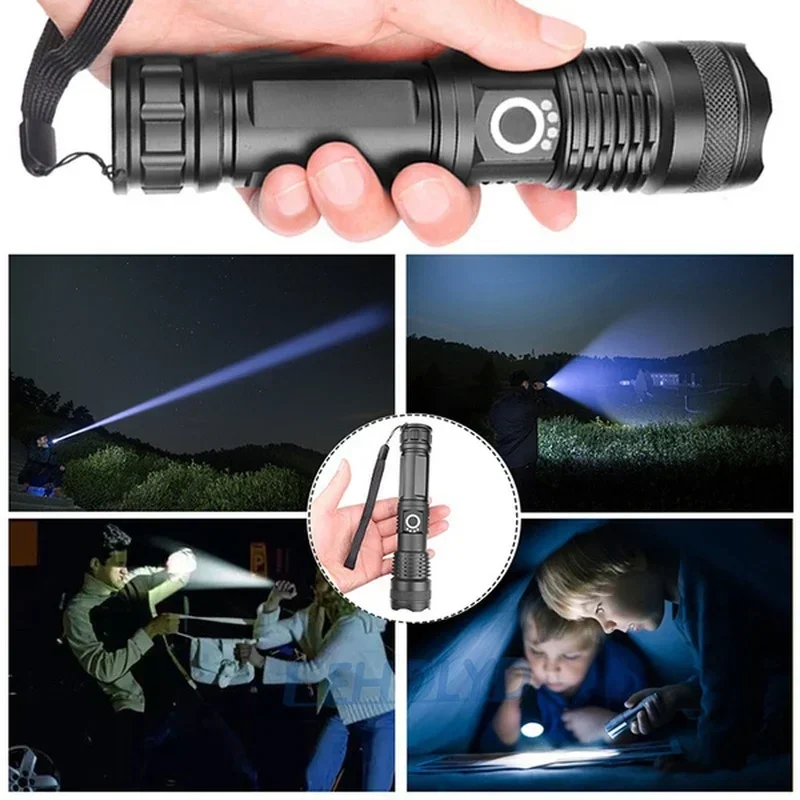 ไฟฉาย LED กำลังสูง XHP70 USB-C - Outdoor Camping Decor บทวิจารณ์และราคา